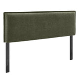 Slate Upholstered Linen Blend King Size Headboard in Sage