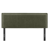 Slate Upholstered Linen Blend King Size Headboard in Sage