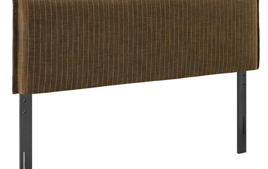 Slate Striped Linen Blend King Size Headboard in Earth Stripe