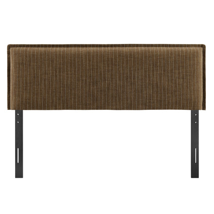 Camille Striped Linen Blend King Size Headboard in Earth Stripe