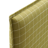 Slate Checkered Linen Blend King Size Headboard in Artichoke Windowpane Check
