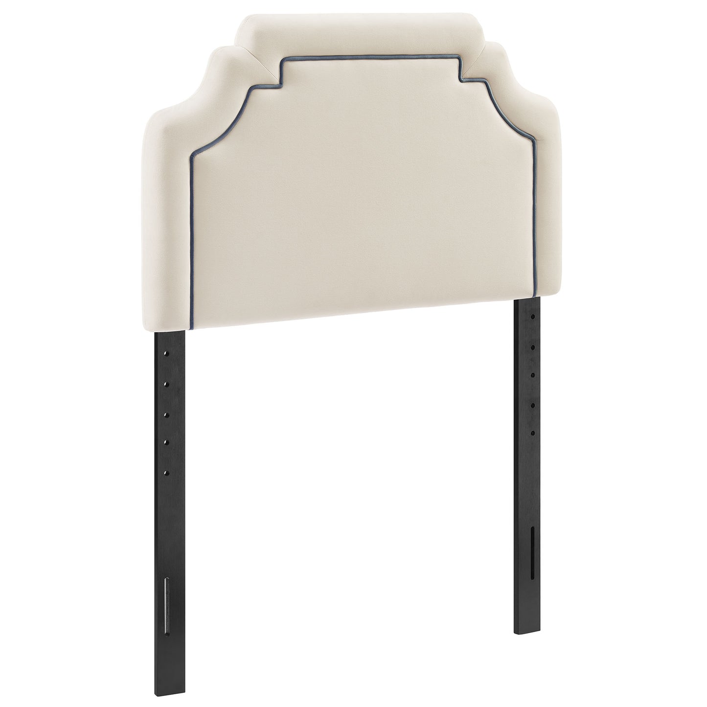 Thatch Stain-Resistant Performance Velvet Twin Size Headboard in Alabaster Cadet Blue