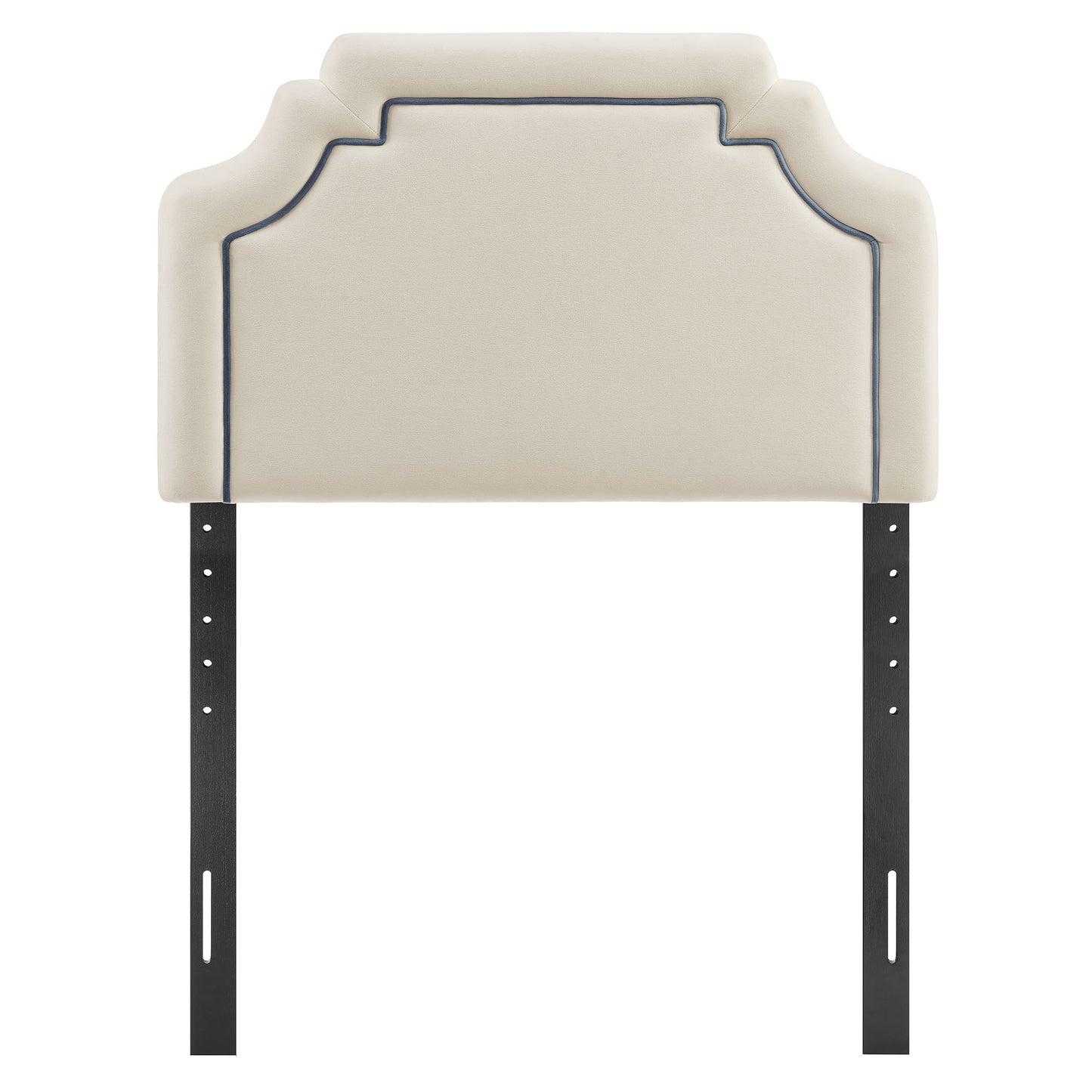 Thatch Stain-Resistant Performance Velvet Twin Size Headboard in Alabaster Cadet Blue