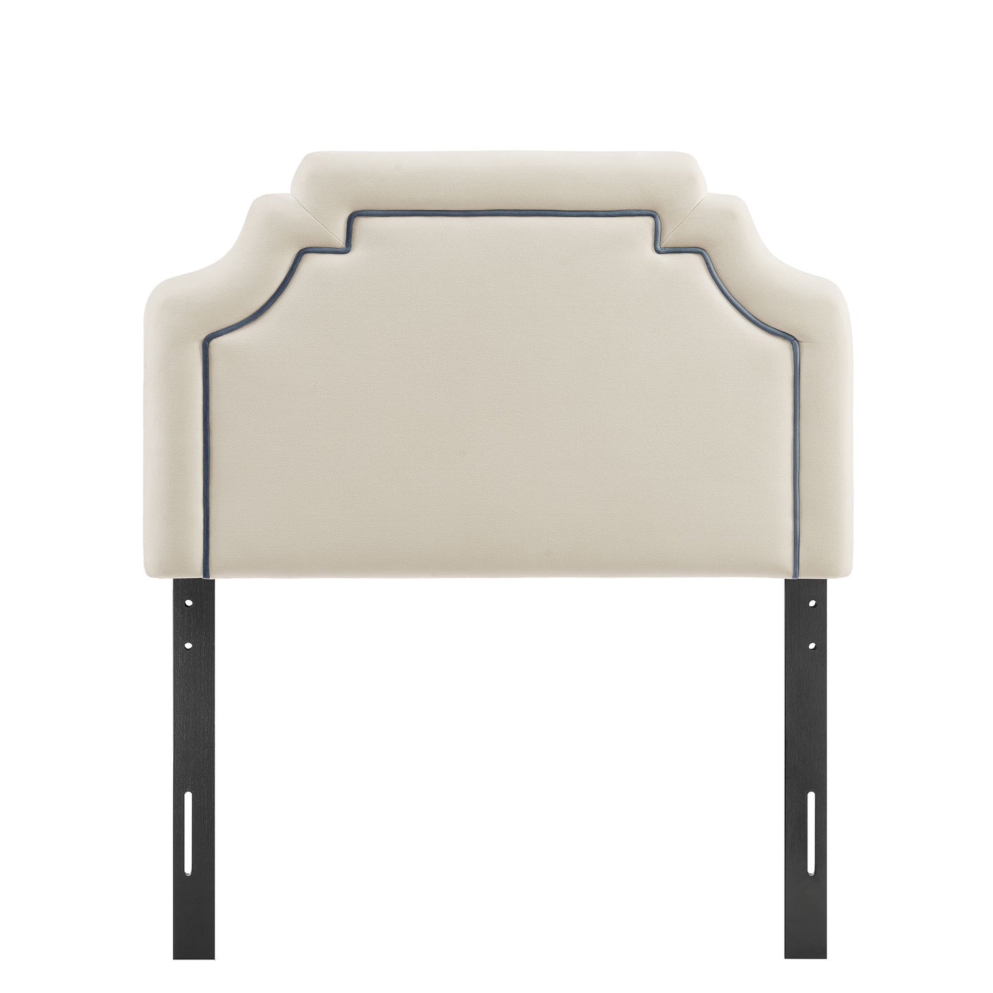 Thatch Stain-Resistant Performance Velvet Twin Size Headboard in Alabaster Cadet Blue