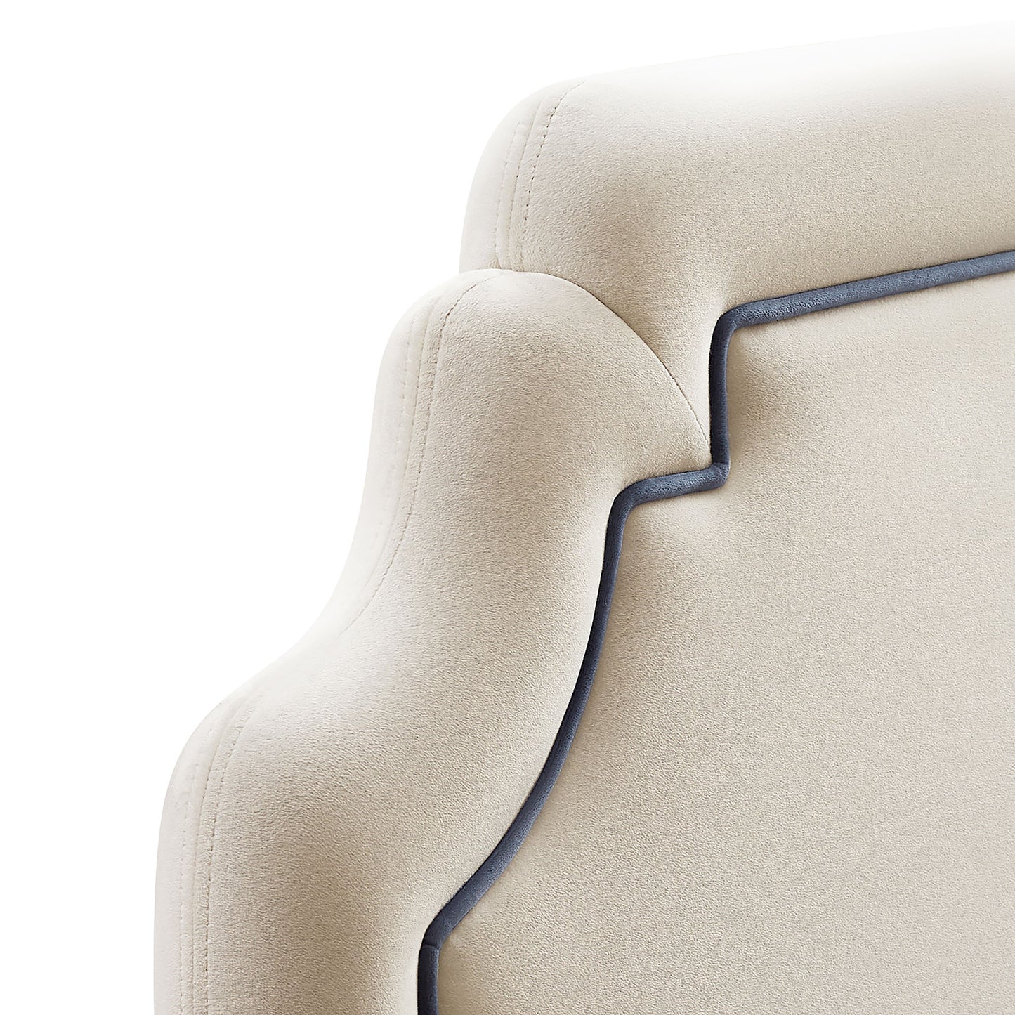 Thatch Stain-Resistant Performance Velvet Twin Size Headboard in Alabaster Cadet Blue