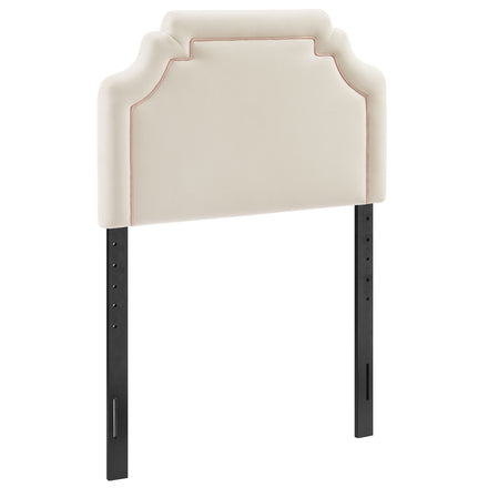 Magnolia Stain-Resistant Performance Velvet Twin Size Headboard in Alabaster Pink