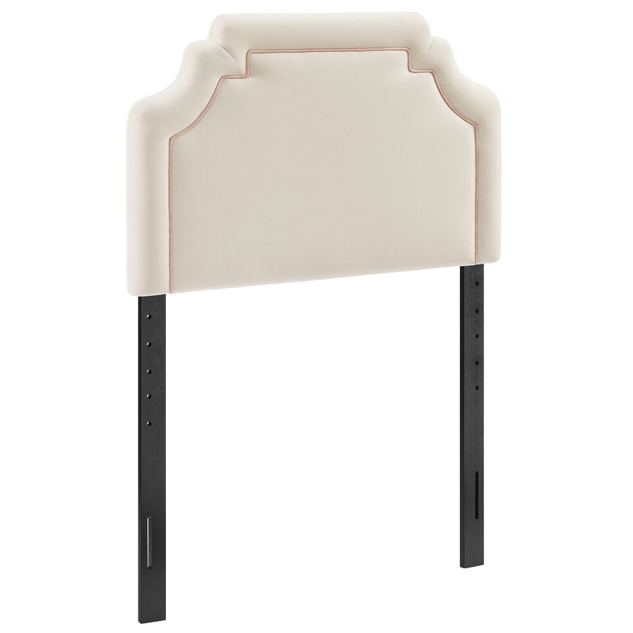 Thatch Stain-Resistant Performance Velvet Twin Size Headboard in Alabaster Pink