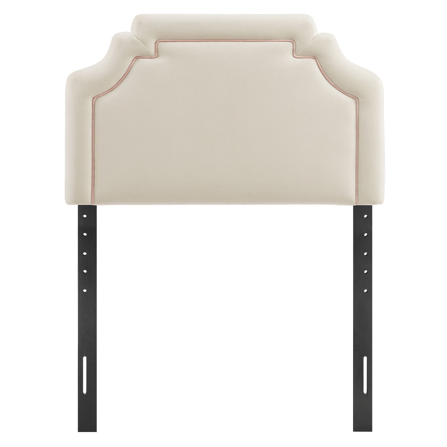 Thatch Stain-Resistant Performance Velvet Twin Size Headboard in Alabaster Pink