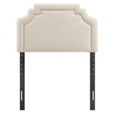 Thatch Stain-Resistant Performance Velvet Twin Size Headboard in Alabaster Pink