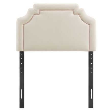Magnolia Stain-Resistant Performance Velvet Twin Size Headboard in Alabaster Pink