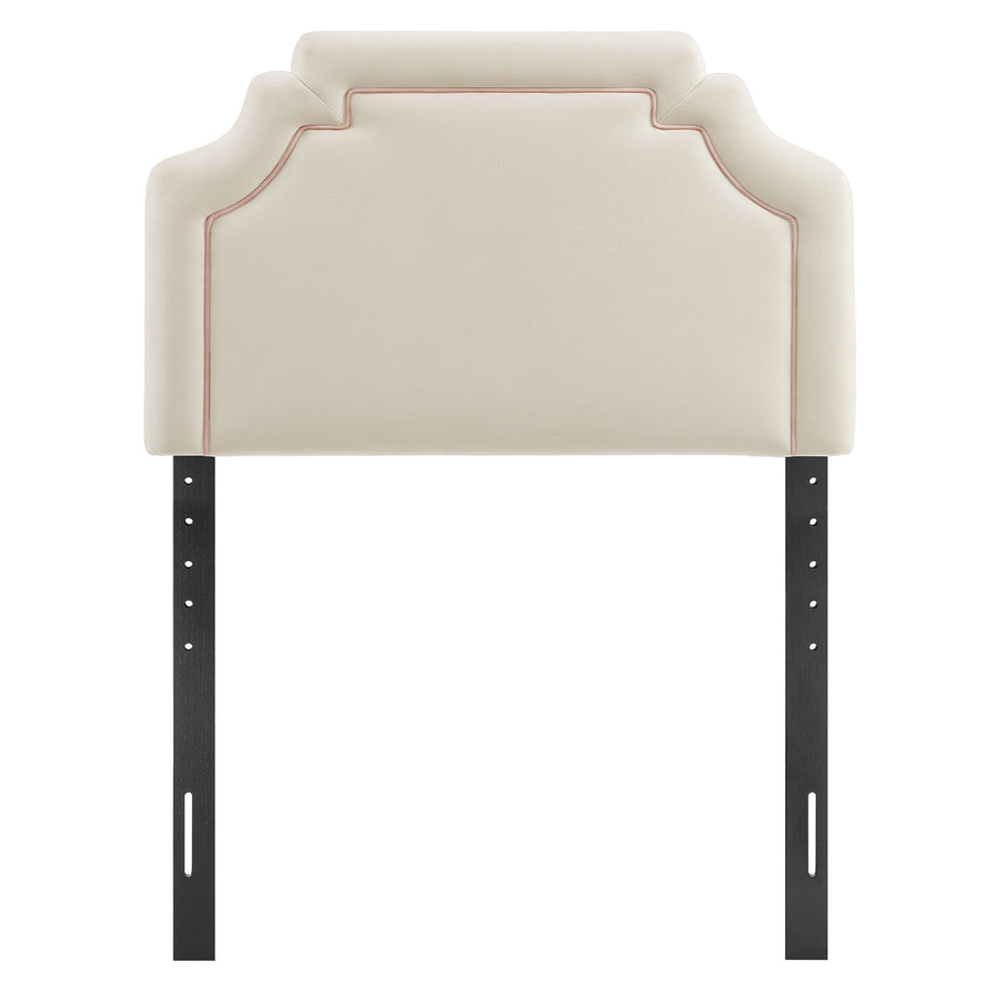 Thatch Stain-Resistant Performance Velvet Twin Size Headboard in Alabaster Pink