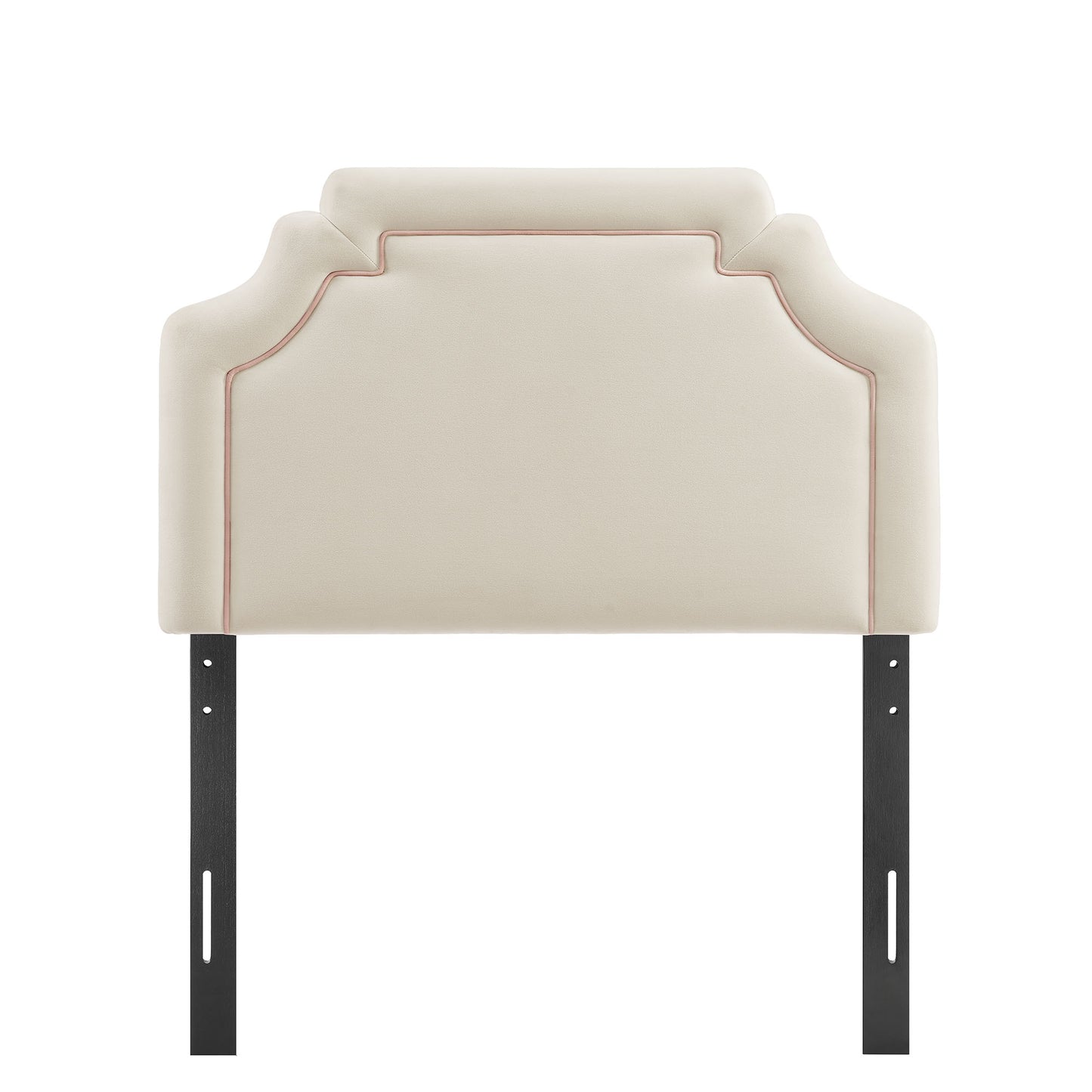 Thatch Stain-Resistant Performance Velvet Twin Size Headboard in Alabaster Pink