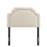Thatch Stain-Resistant Performance Velvet Twin Size Headboard in Alabaster Pink