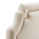 Thatch Stain-Resistant Performance Velvet Twin Size Headboard in Alabaster Pink