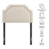 Thatch Stain-Resistant Performance Velvet Twin Size Headboard in Alabaster Pink