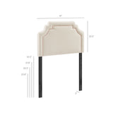Thatch Stain-Resistant Performance Velvet Twin Size Headboard in Alabaster Pink