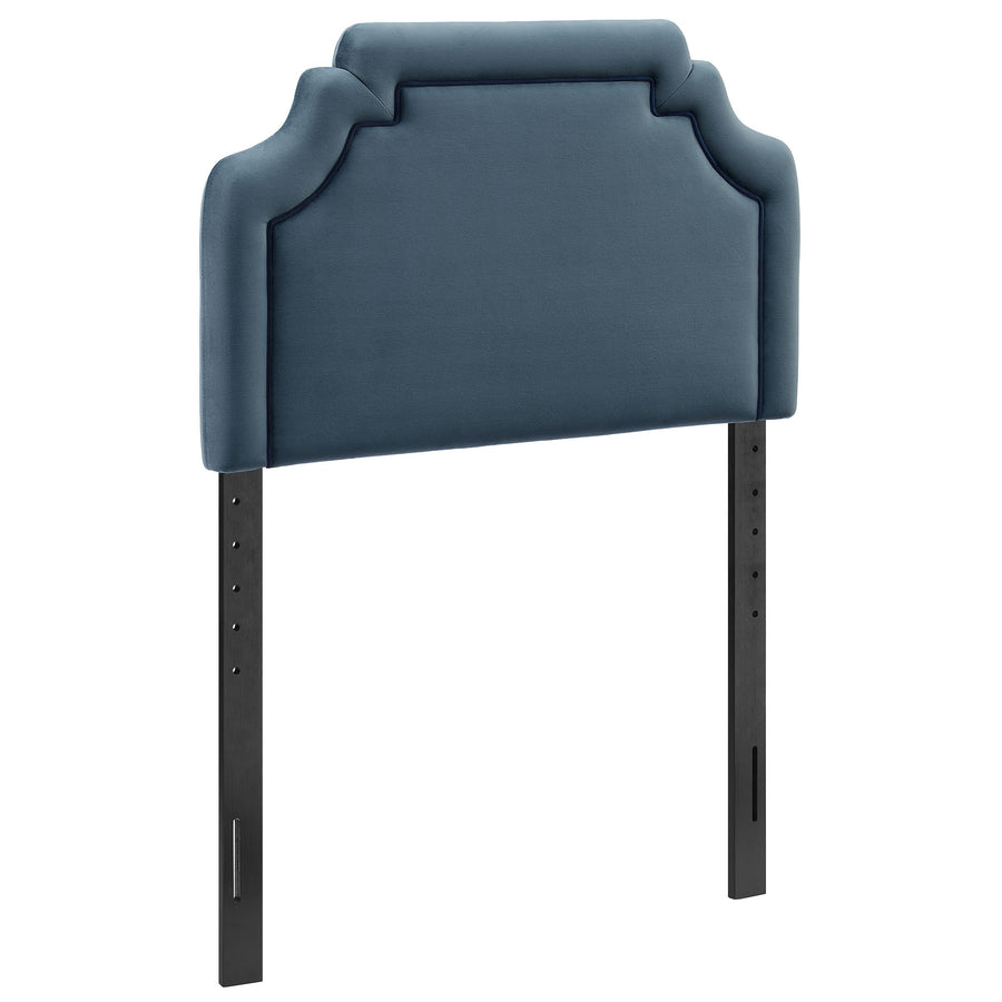 Thatch Stain-Resistant Performance Velvet Twin Size Headboard in Cadet Blue Midnight