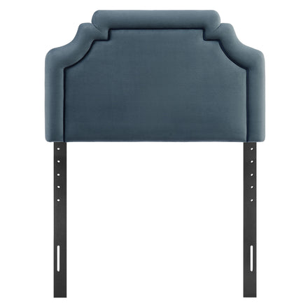 Magnolia Stain-Resistant Performance Velvet Twin Size Headboard in Cadet Blue Midnight