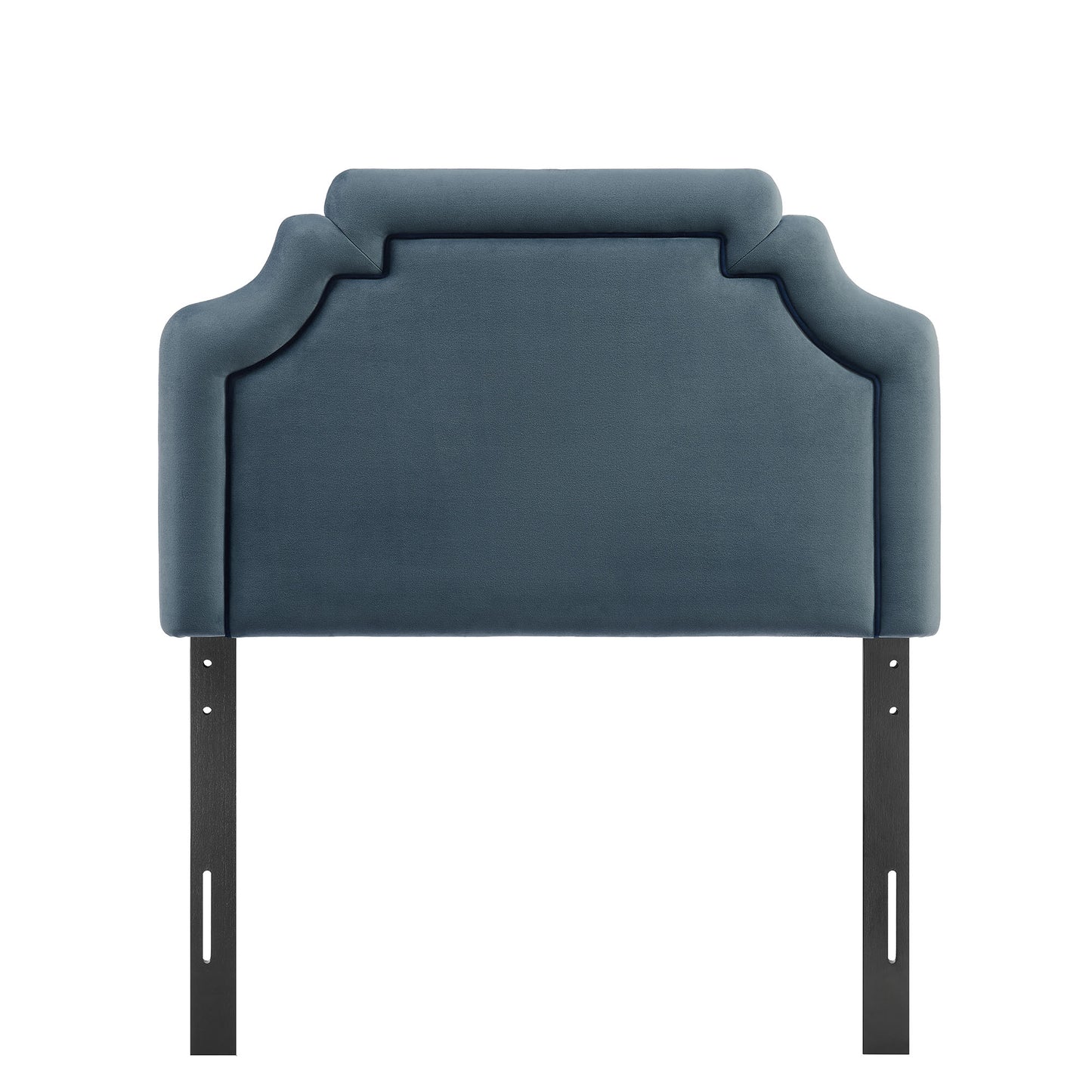 Thatch Stain-Resistant Performance Velvet Twin Size Headboard in Cadet Blue Midnight