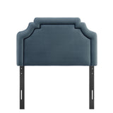 Thatch Stain-Resistant Performance Velvet Twin Size Headboard in Cadet Blue Midnight