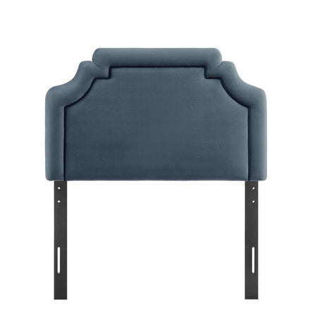 Magnolia Stain-Resistant Performance Velvet Twin Size Headboard in Cadet Blue Midnight