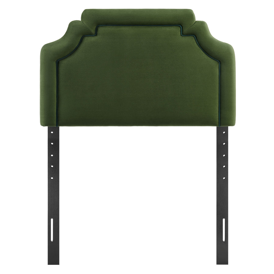 Thatch Stain-Resistant Performance Velvet Twin Size Headboard in Moss Green Dark Green