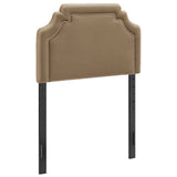 Thatch Stain-Resistant Performance Velvet Twin Size Headboard in Taupe Almond
