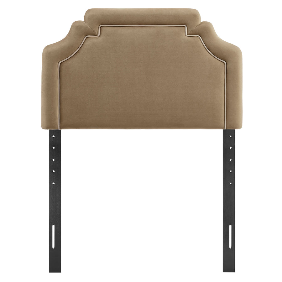 Thatch Stain-Resistant Performance Velvet Twin Size Headboard in Taupe Almond
