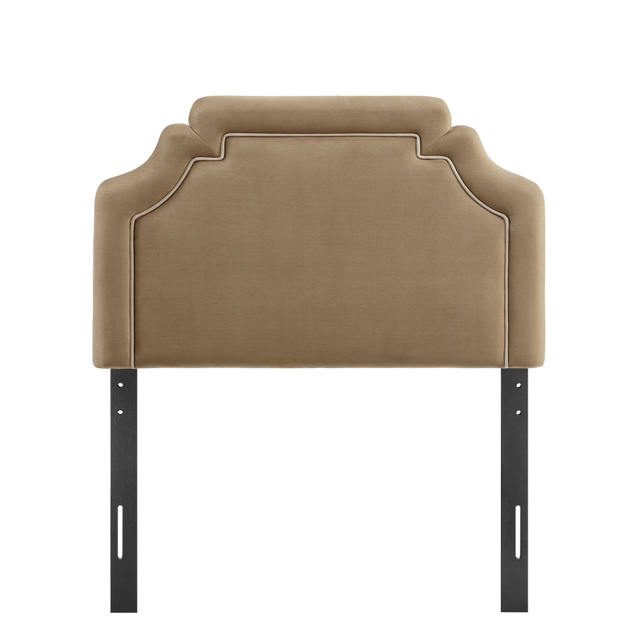 Thatch Stain-Resistant Performance Velvet Twin Size Headboard in Taupe Almond