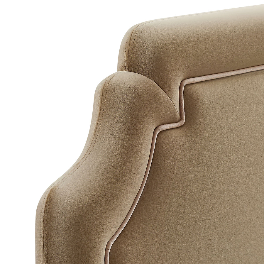 Thatch Stain-Resistant Performance Velvet Twin Size Headboard in Taupe Almond