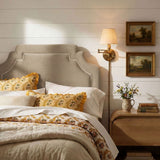 Thatch Stain-Resistant Performance Velvet Twin Size Headboard in Taupe Almond