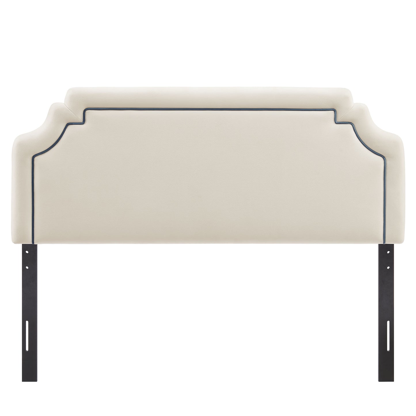 Thatch Stain-Resistant Performance Velvet Full Size Headboard in Alabaster Cadet Blue