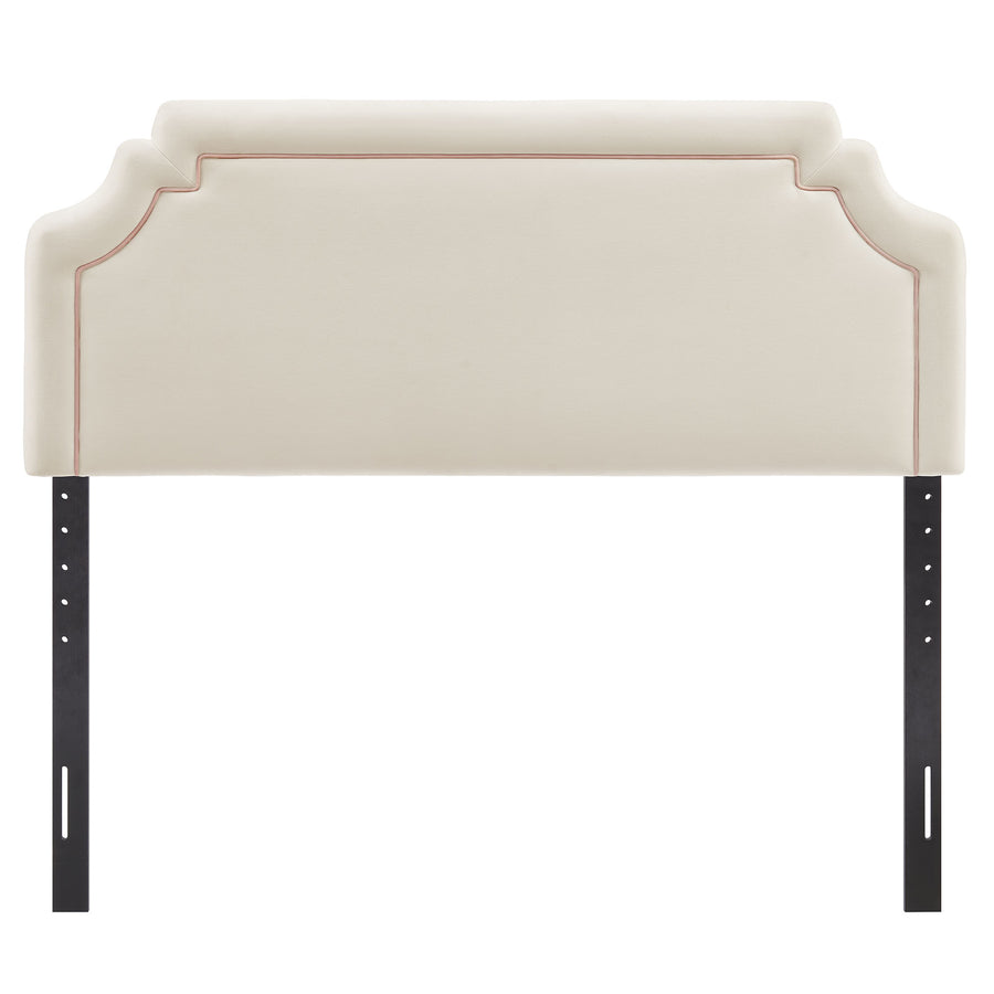 Thatch Stain-Resistant Performance Velvet Full Size Headboard in Alabaster Pink
