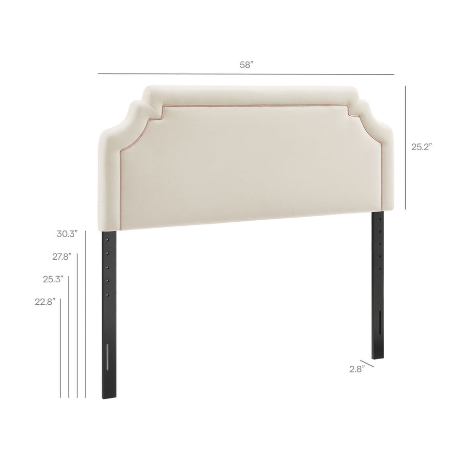 Thatch Stain-Resistant Performance Velvet Full Size Headboard in Alabaster Pink