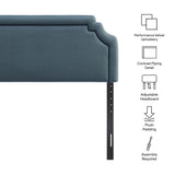 Thatch Stain-Resistant Performance Velvet Full Size Headboard in Cadet Blue Midnight