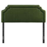 Thatch Stain-Resistant Performance Velvet Full Size Headboard in Moss Green Dark Green