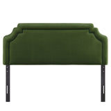 Thatch Stain-Resistant Performance Velvet Full Size Headboard in Moss Green Dark Green