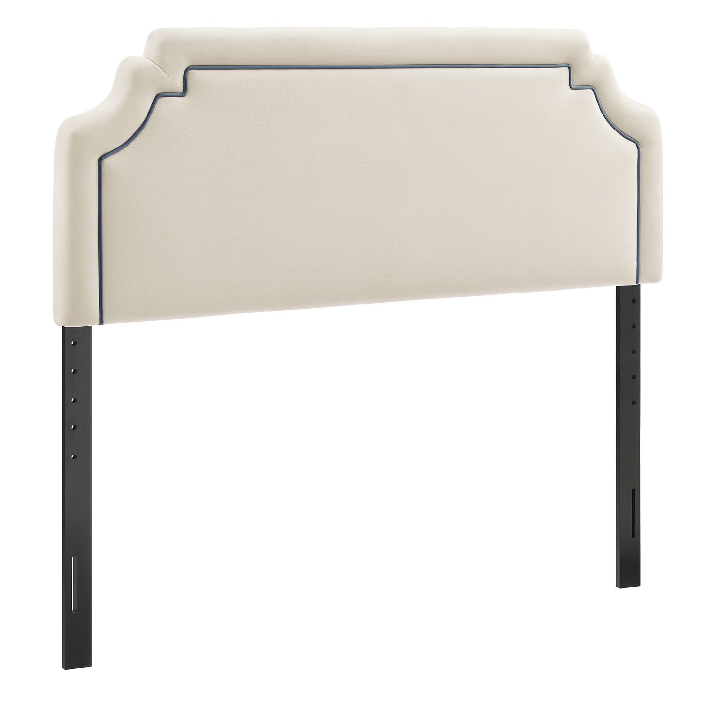 Thatch Stain-Resistant Performance Velvet King Size Headboard in Alabaster Cadet Blue