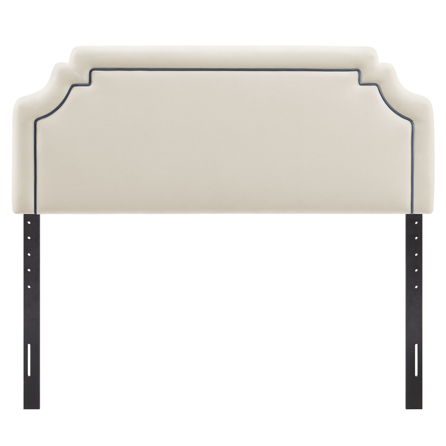 Thatch Stain-Resistant Performance Velvet King Size Headboard in Alabaster Cadet Blue