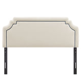 Thatch Stain-Resistant Performance Velvet King Size Headboard in Alabaster Cadet Blue