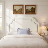 Thatch Stain-Resistant Performance Velvet King Size Headboard in Alabaster Cadet Blue