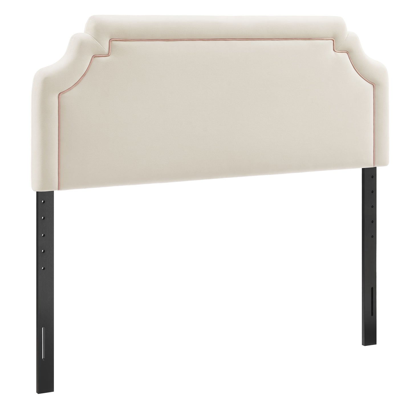Thatch Stain-Resistant Performance Velvet King Size Headboard in Alabaster Pink