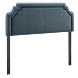 Thatch Stain-Resistant Performance Velvet King Size Headboard in Cadet Blue Midnight