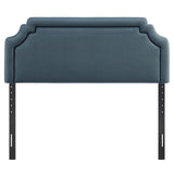 Thatch Stain-Resistant Performance Velvet King Size Headboard in Cadet Blue Midnight