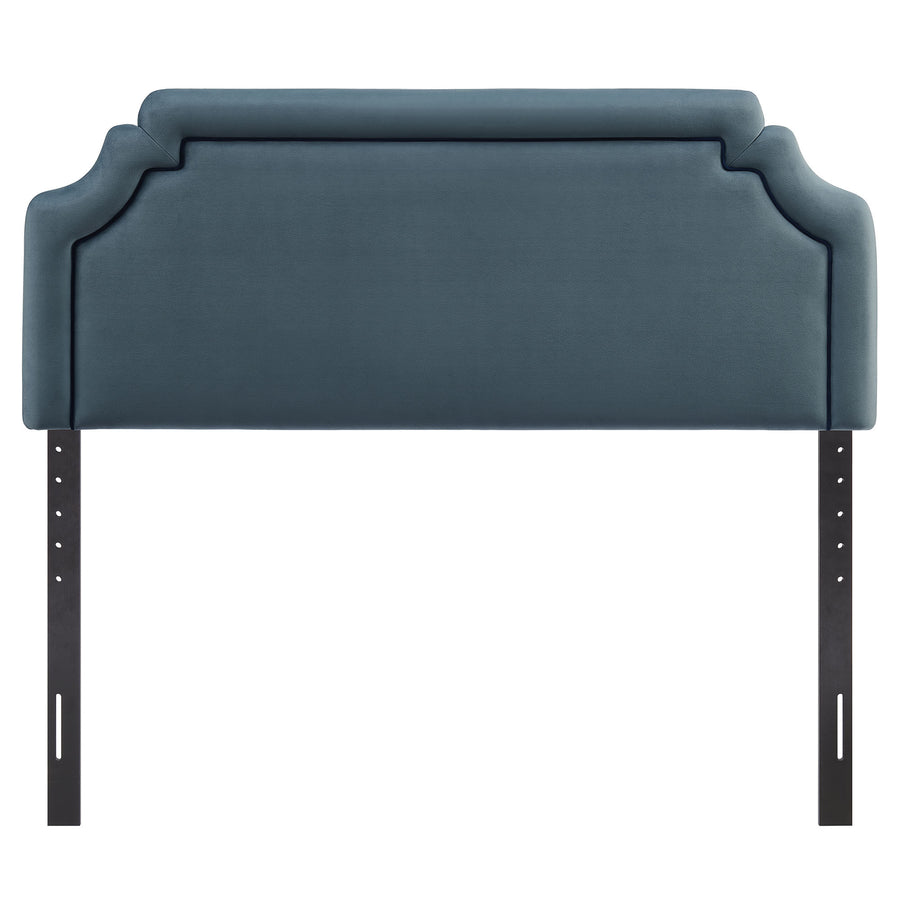 Thatch Stain-Resistant Performance Velvet King Size Headboard in Cadet Blue Midnight
