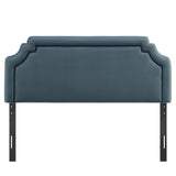 Thatch Stain-Resistant Performance Velvet King Size Headboard in Cadet Blue Midnight