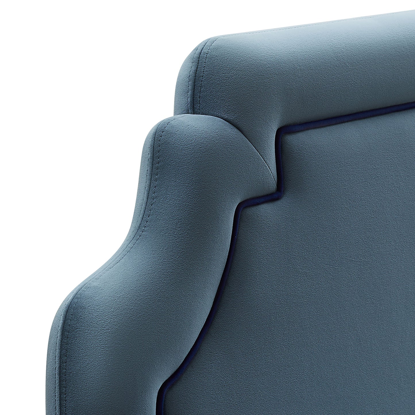 Thatch Stain-Resistant Performance Velvet King Size Headboard in Cadet Blue Midnight