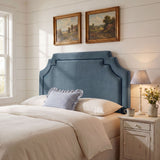 Thatch Stain-Resistant Performance Velvet King Size Headboard in Cadet Blue Midnight