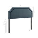 Thatch Stain-Resistant Performance Velvet King Size Headboard in Cadet Blue Midnight