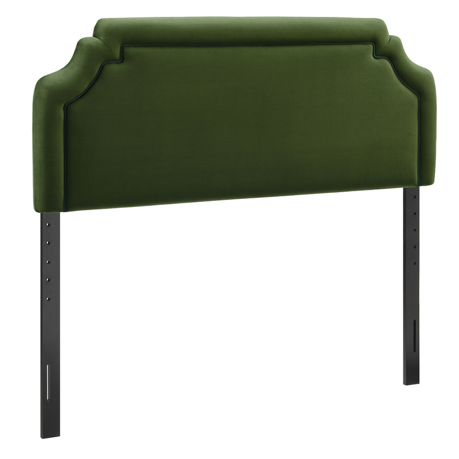 Thatch Stain-Resistant Performance Velvet King Size Headboard in Moss Green Dark Green